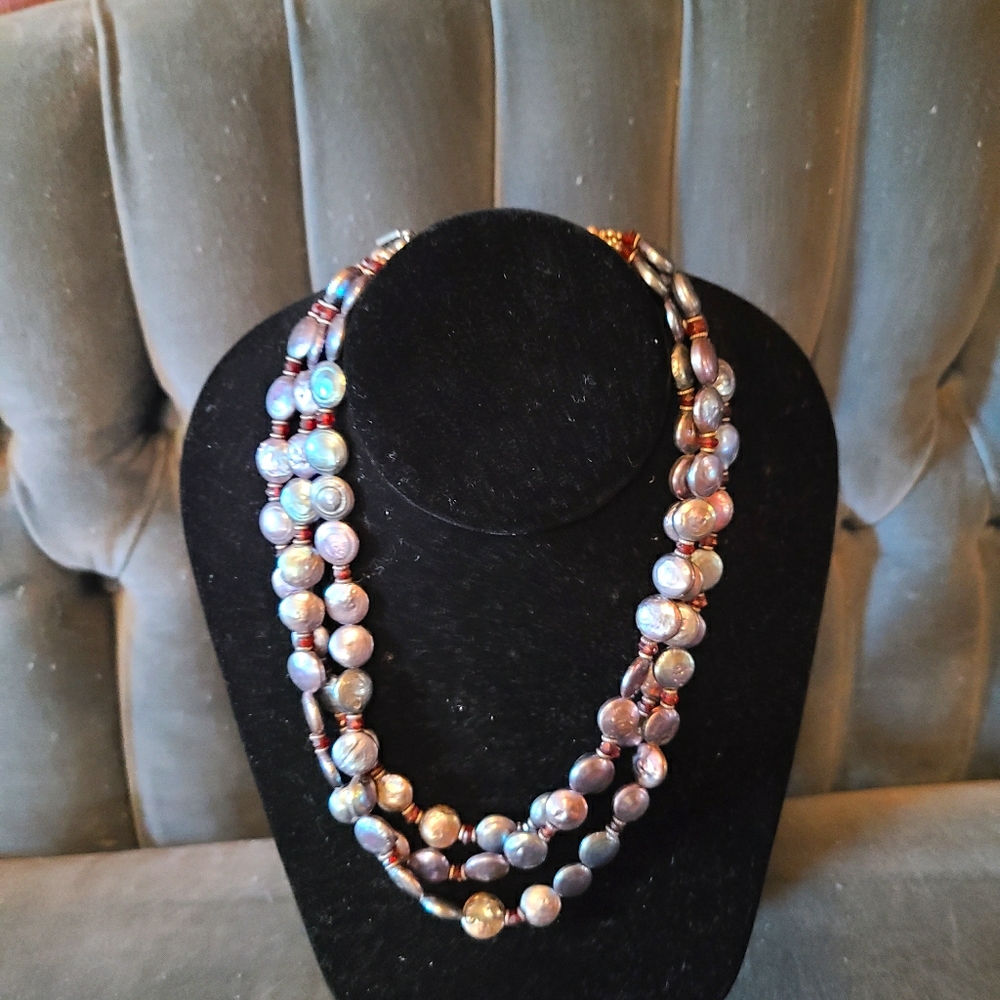 Paige Wallace 3 strand pearl necklace
